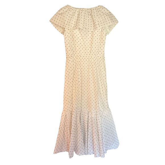 Rebecca Taylor white clip dot ruffle midi dress size 6 - Picture 3 of 13